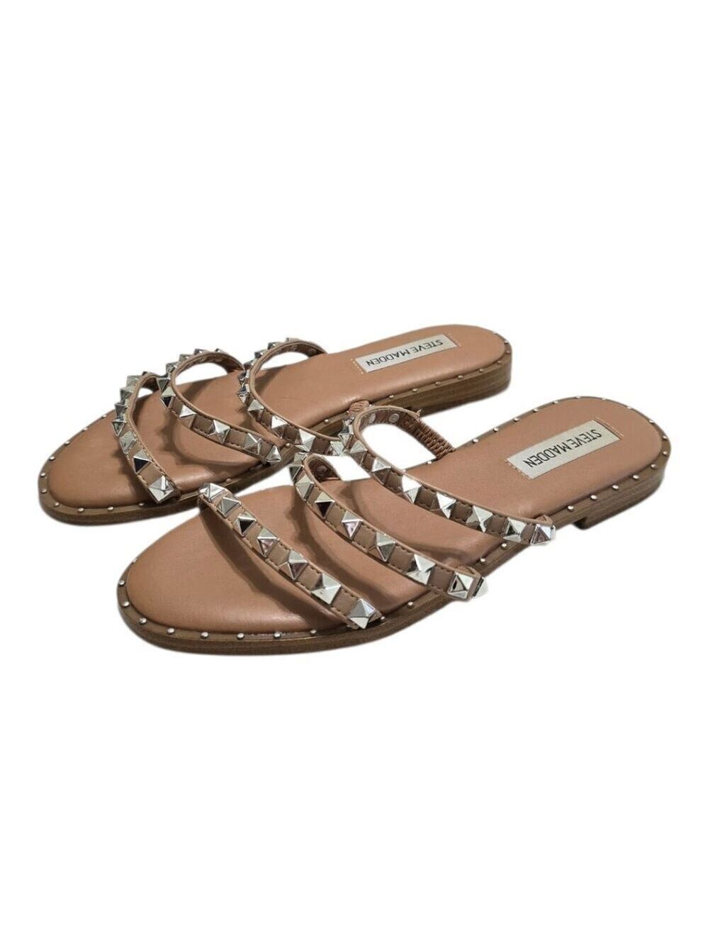 Steve Madden Lodell Tri-Band Studded Sandals Sz 6